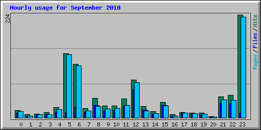 Hourly usage for September 2010