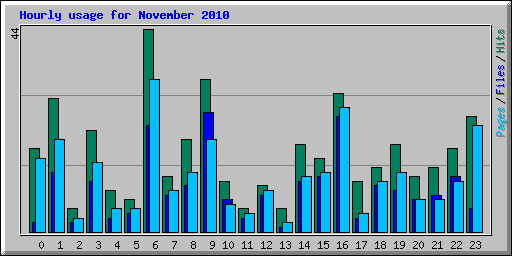 Hourly usage for November 2010